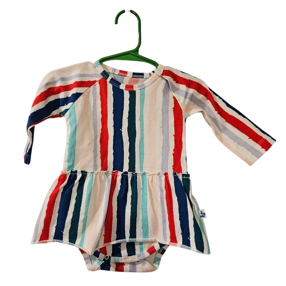 Noé & Zoë Baby‎ Dress Bodysuit 3-6M Winter Stripe Organic Cotton NWT Long Sleeve